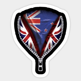 New Zealander Flag  New Zealand Flag zipped British Flag - Gift for New Zealander From New Zealand Sticker